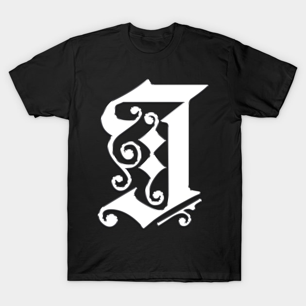 Silver Letter J T-Shirt by The Black Panther